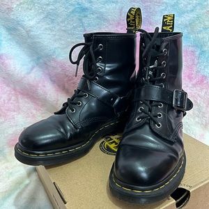 Black Dr Martens with harness